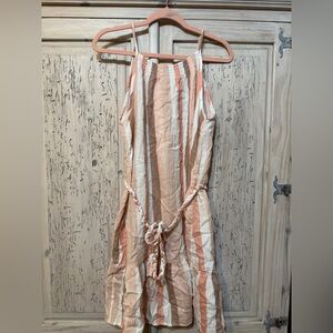 XL Striped Peach and White Summer Dress